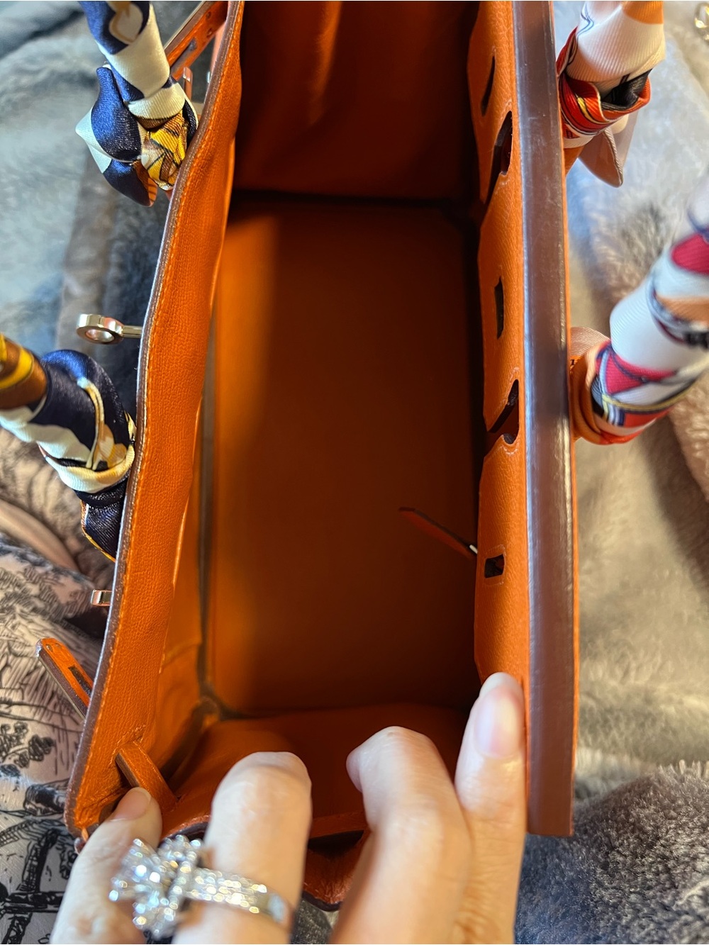 Hermes Orange Leather Satchel - Picture 9 of 15